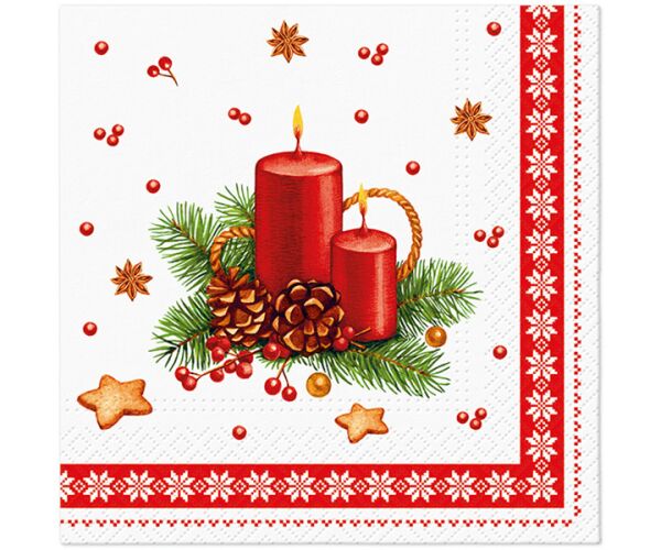 Ubrousky PAW TETE L (20ks) Candle with Frame