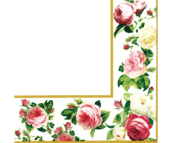 Ubrousky PAW TETE L (20ks) Rosy Frame (gold)