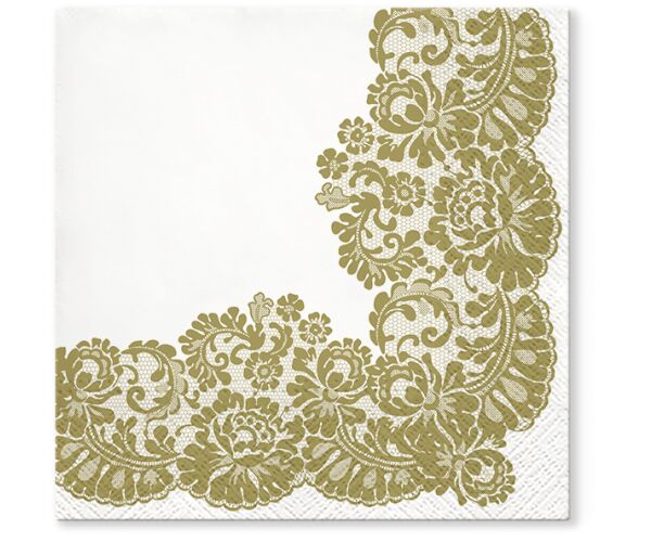 Ubrousky PAW TETE L (20ks) Lacy frame gold