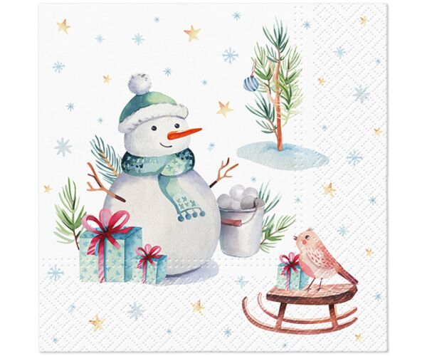 Ubrousky PAW TETE L (20ks) Lovely Snowman