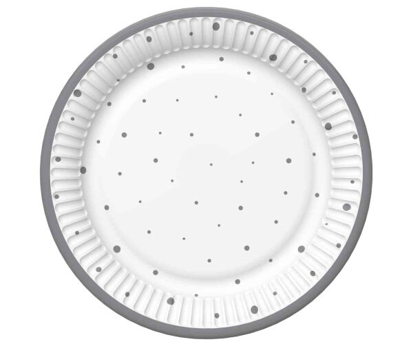 Papírový talíř velký - Ornament Silver
