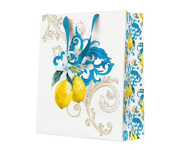 Papírová taška PAW střední  Baroque Lemon Sicilian Bloom