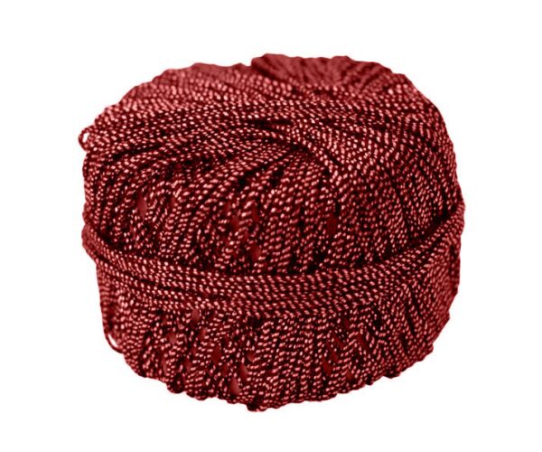 Kordonetka červená 1 mm 20 m se zlatou nití