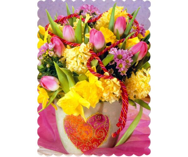 Pohlednice S-310 Kytky glitr