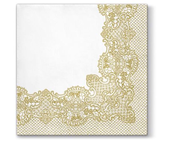 Papírový ubrousek Laces frame zlatý