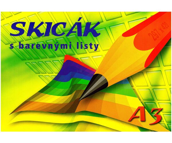 Skicák A3 10l 170G barevný KRESKA
