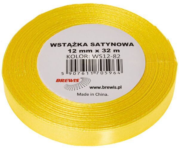 Atlasová stuha 38 mm žlutá - 82