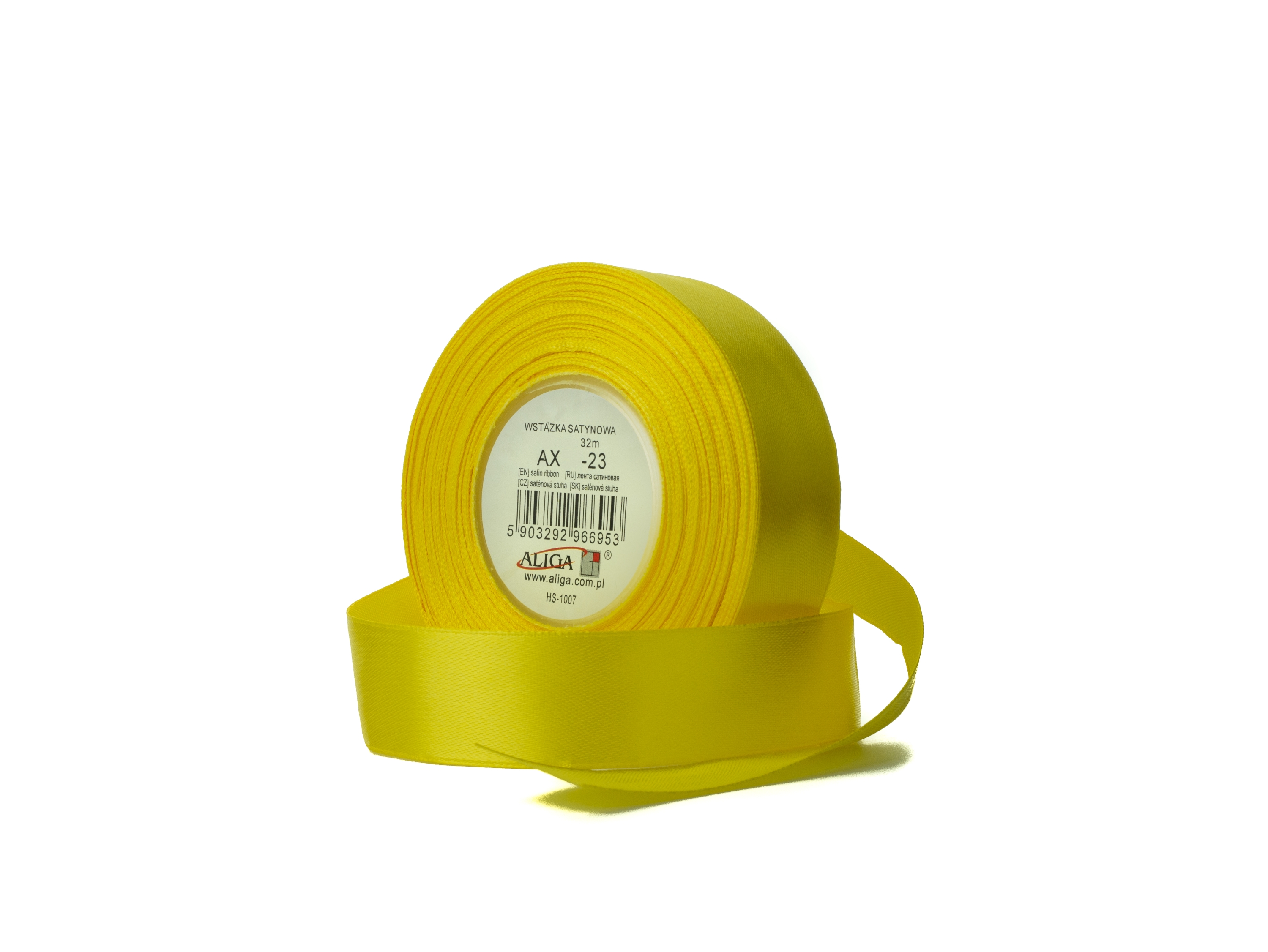 ALIGA stuha 25/32m -23  žlutá hladká /