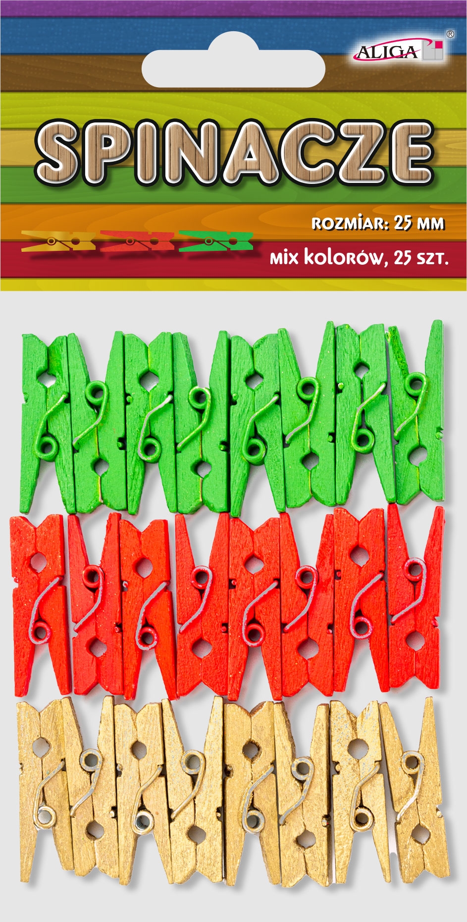 ALIGA količky SPIN-1948 25mm 25ks mix barev