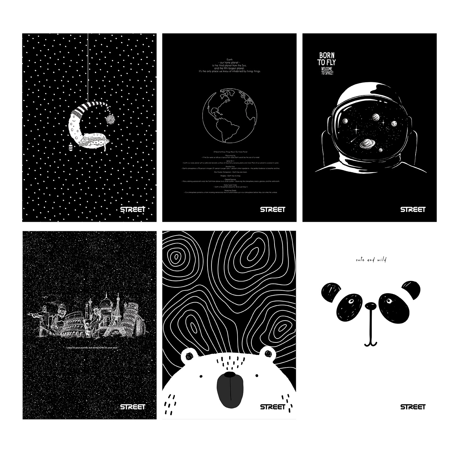 Sešit A5 54 listů Black & White linkovaný