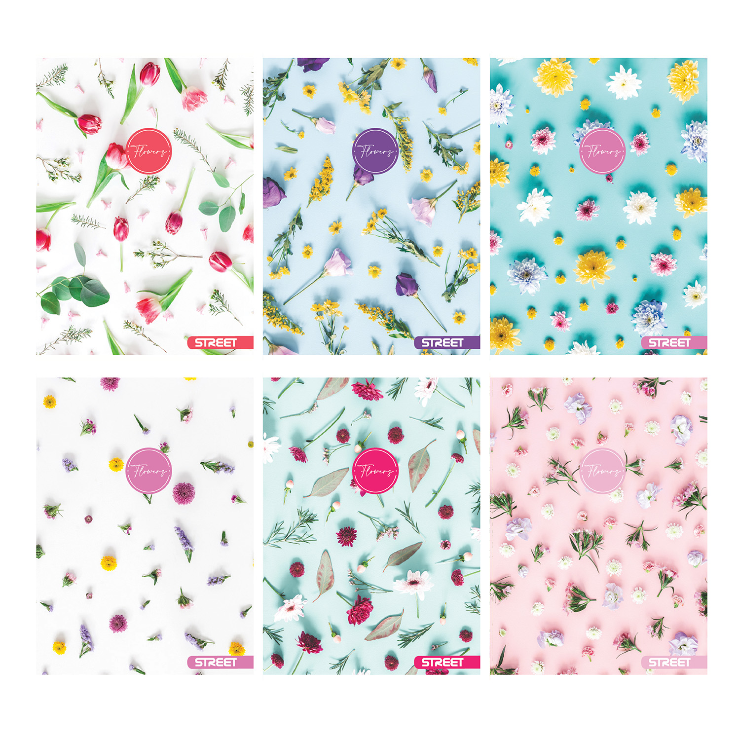 Sešit A4 54 listů Flowers linkovaný