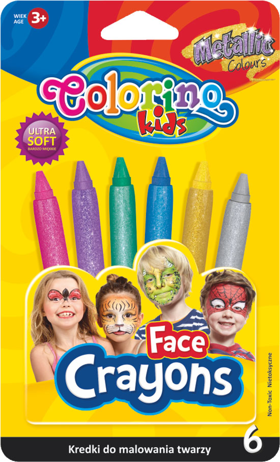 Colorino na obličej pastelky 6ks Metalic