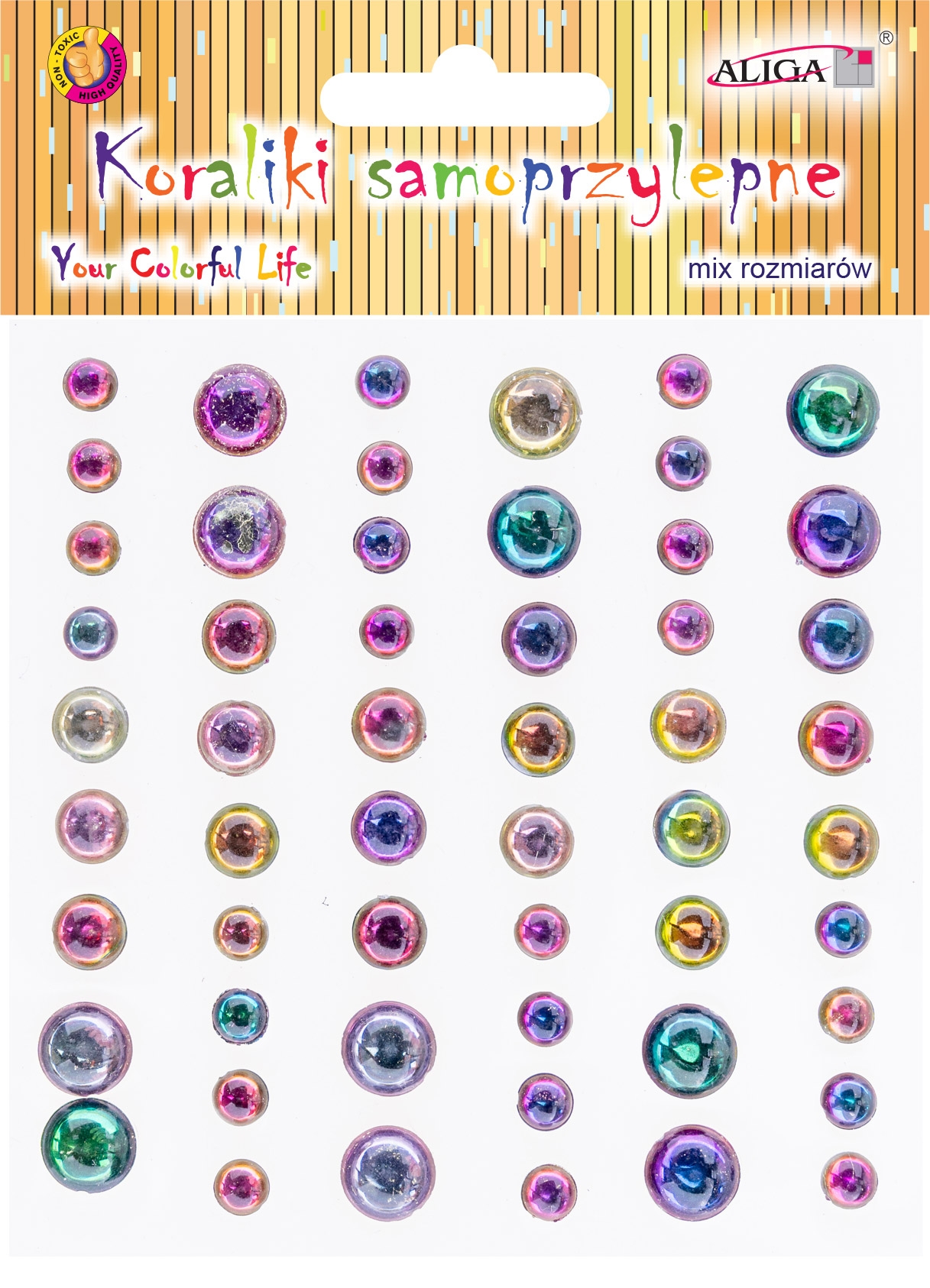Kamínky samolepící barevné na blistru