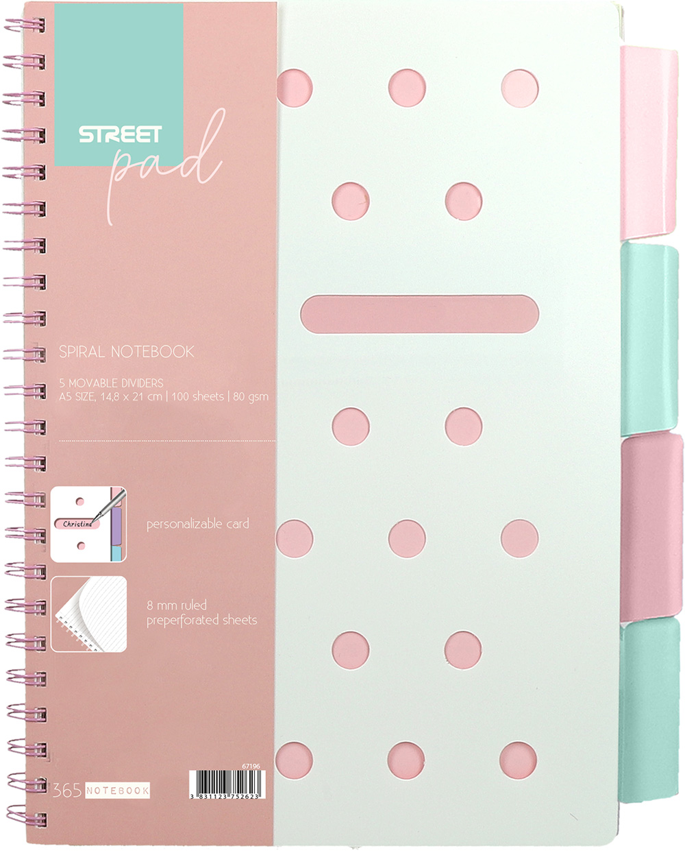 ERC blok SP  A5/100l StreetPad Pink /6/ linka