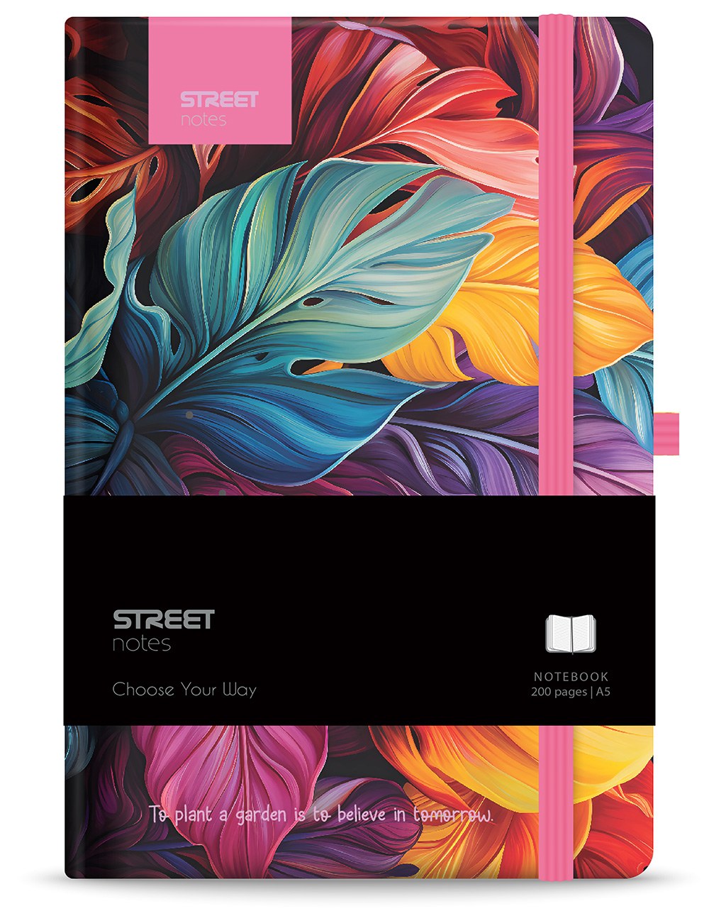 Blok FLOWERS Petal A5 linka s gumou