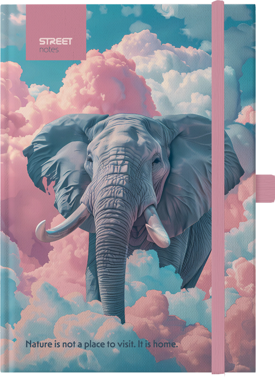 Blok ANIMALS Elephant A6 linka s gumou