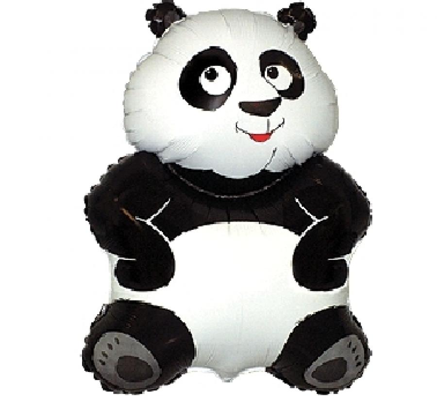 Balónek fóliový nafouknutý 14" na tyčce - Panda