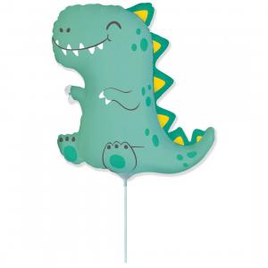 Balónek fóliový nafouknutý 14" na tyčce - Dino Rex