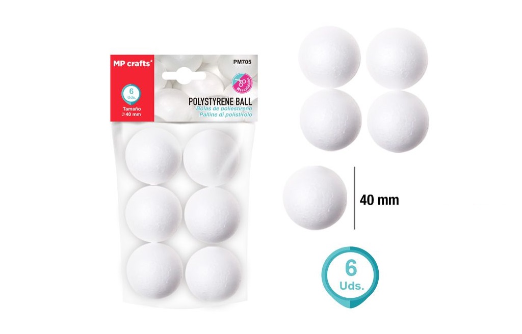Polystyrénové koule 4 cm 6 ks