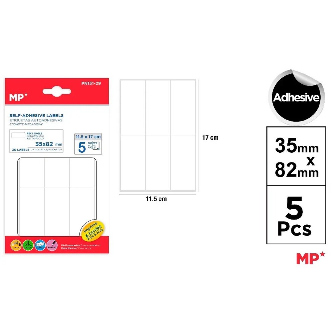 Samolepící etikety 35 x 82 mm 5 ks