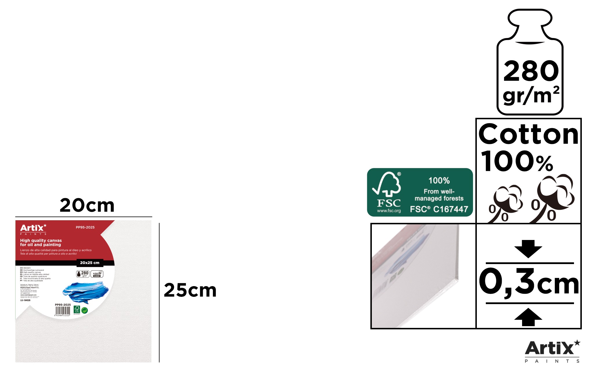 Malířské plátno 20 x 25 cm