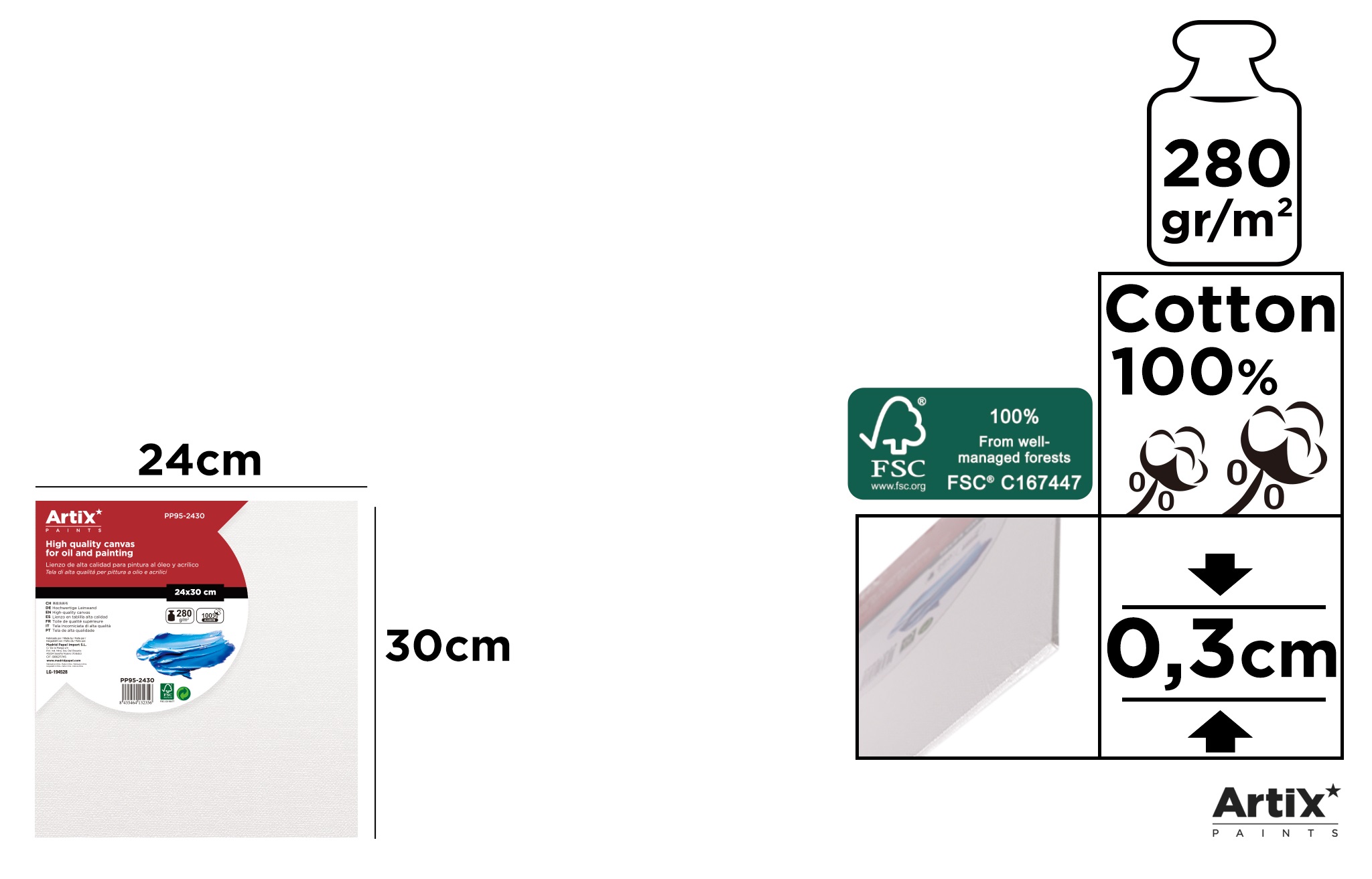 Malířské plátno 24 x 30 cm