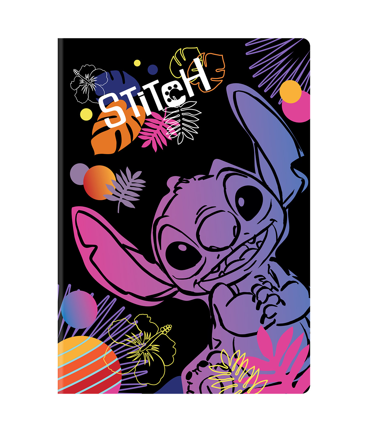 Sešit A4 60 listů Stitch black vzor 1 linka
