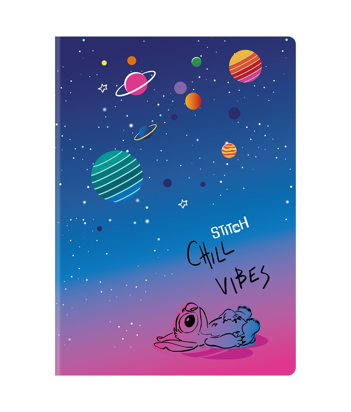 Sešit A5 60 listů Stitch black vzor 1 linka