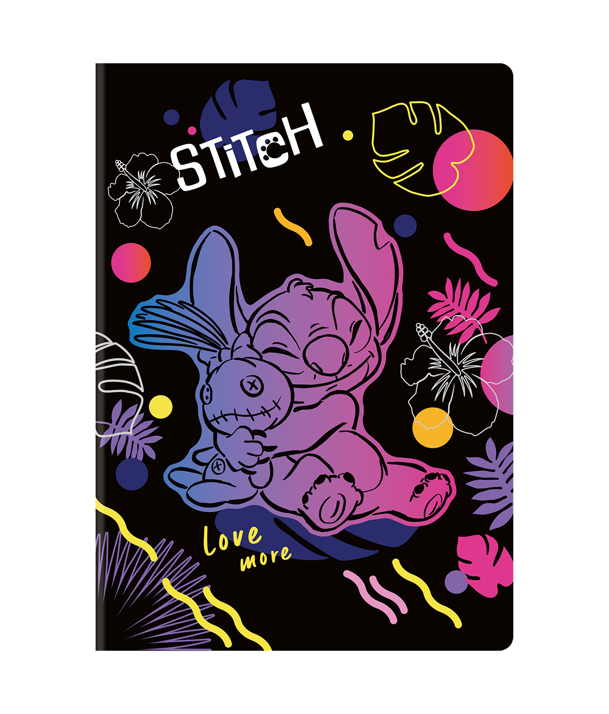 Sešit A5 60 listů Stitch black vzor 2 linka