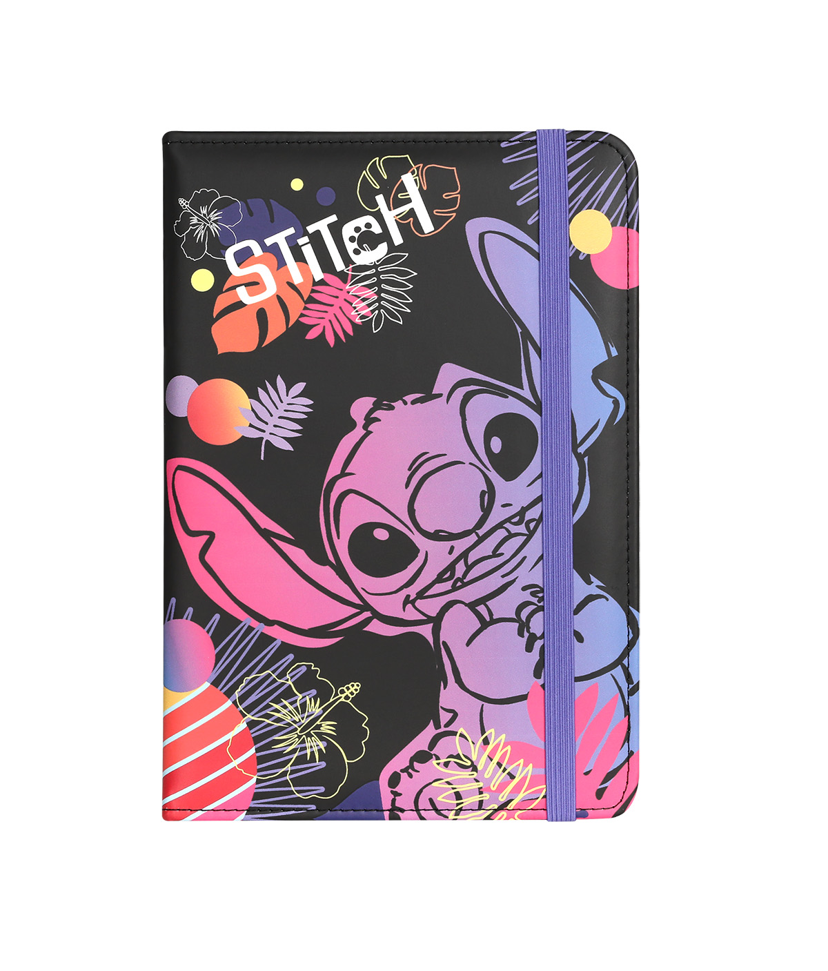 Designový notes A5 Stitch black vzor 1