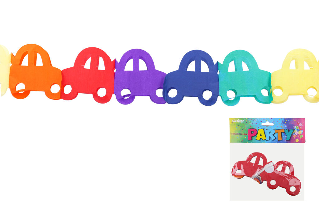 Girlanda papírová barevná 3 m - Auto