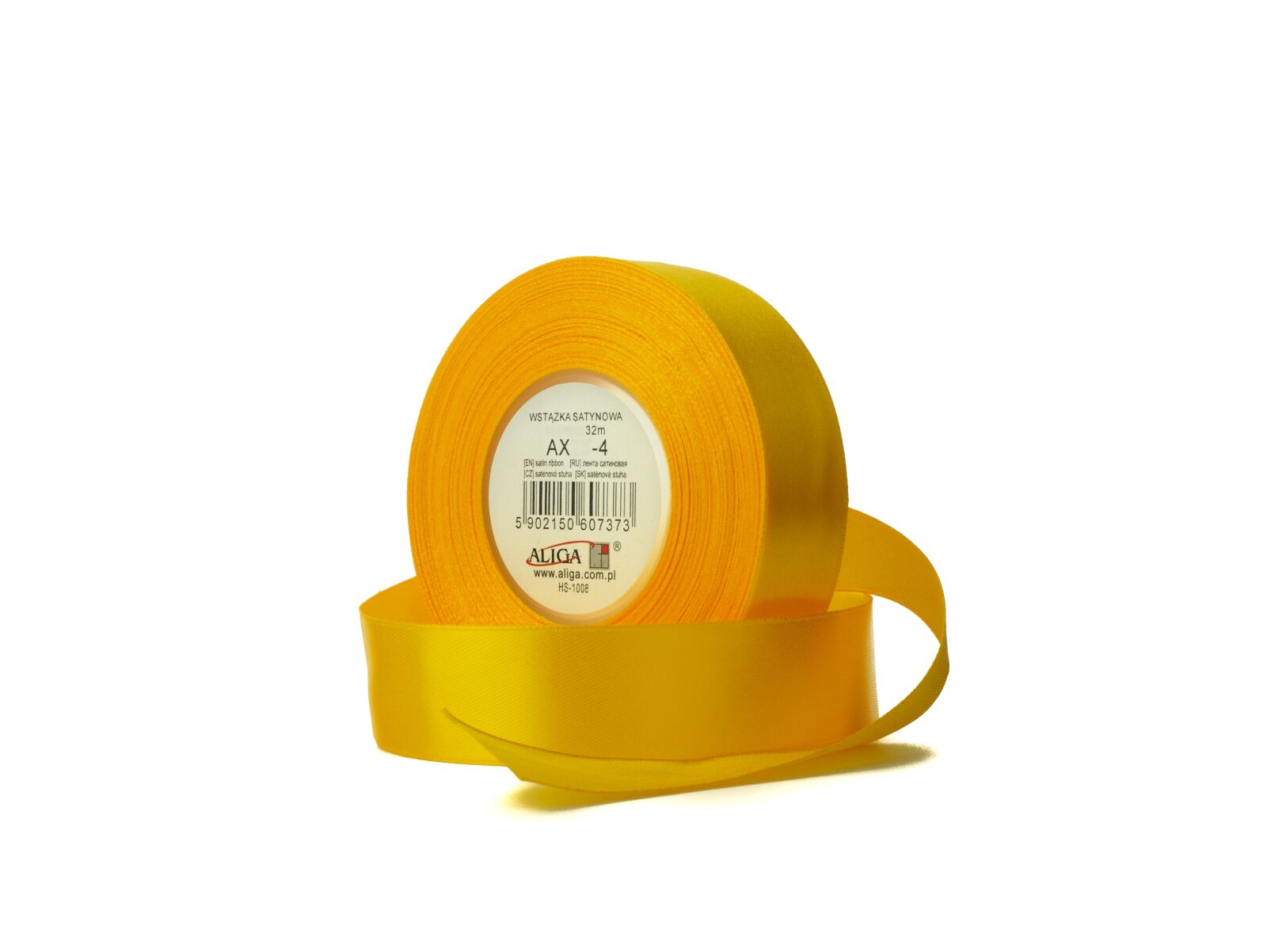ALIGA stuha 6/32m -04 žlutá tm.hladká /4