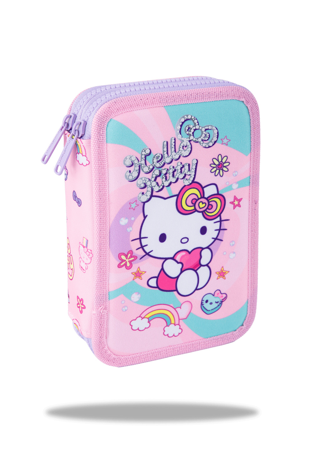 Penál 2 zipy Jumper Hello Kitty Pink 1 - vybavený