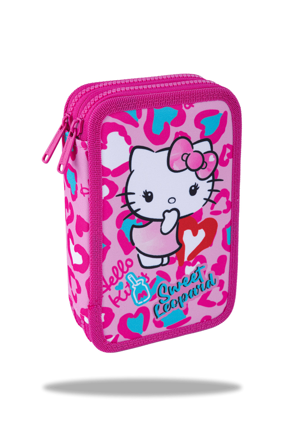 Penál 2 zipy Jumper Hello Kitty Pink 2 - vybavený