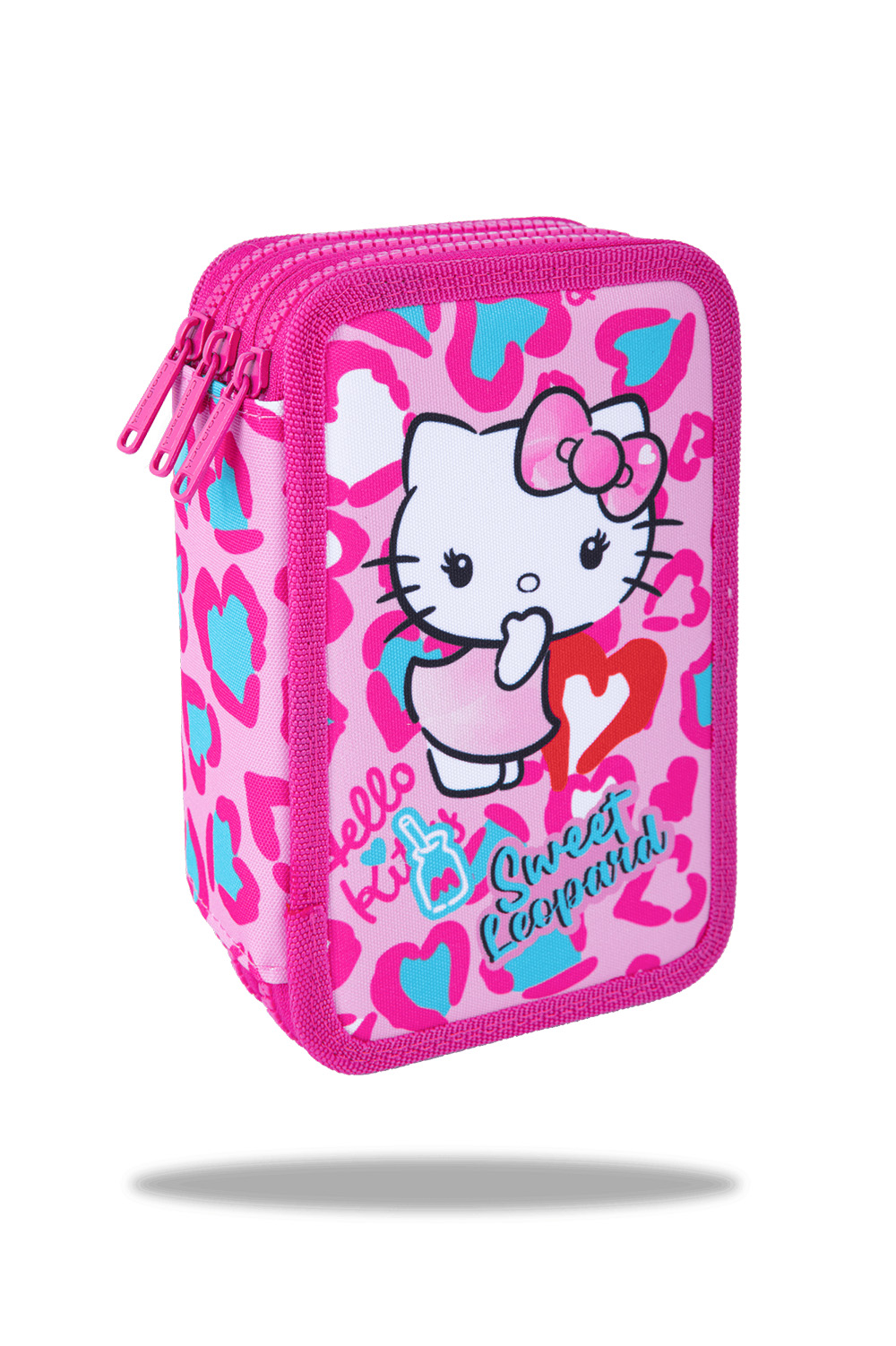 Penál 3 zipy Jumper Hello Kitty Pink 2 - vybavený