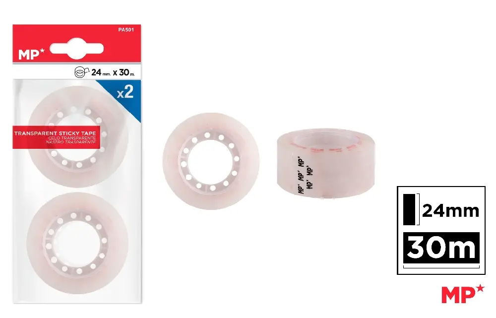 Lepící páska 24 mm 30 m 2 ks v balení
