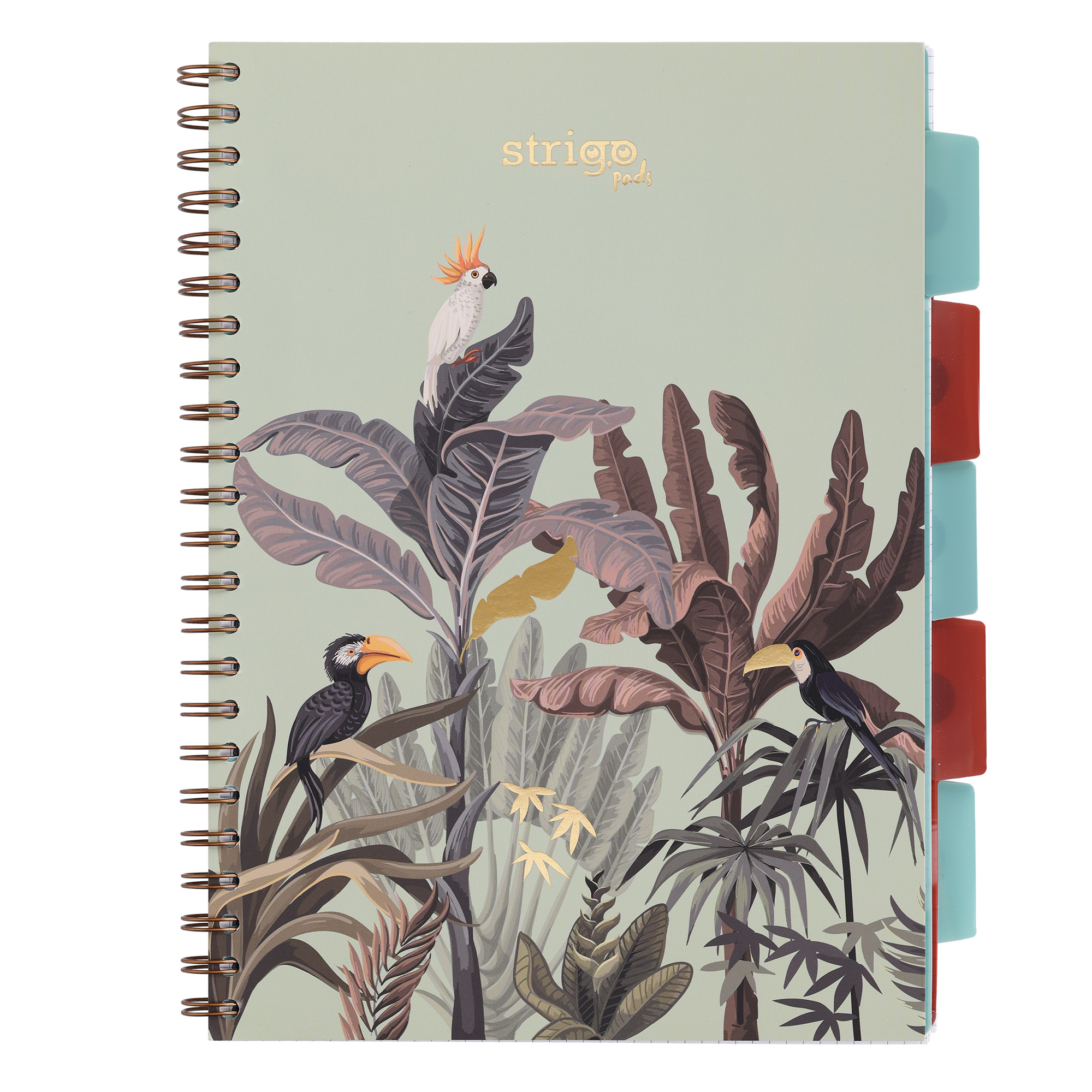 Blok A4/100l 80g Afrika pastel zelený spirála s rozřaďovačem