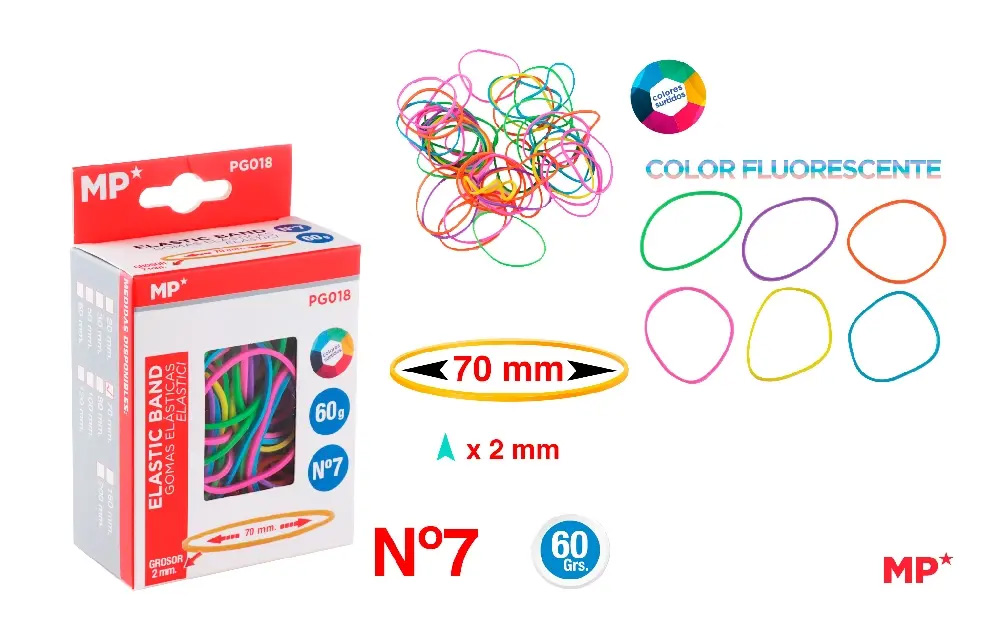 Gumičky 70 mm 60 ks barevné