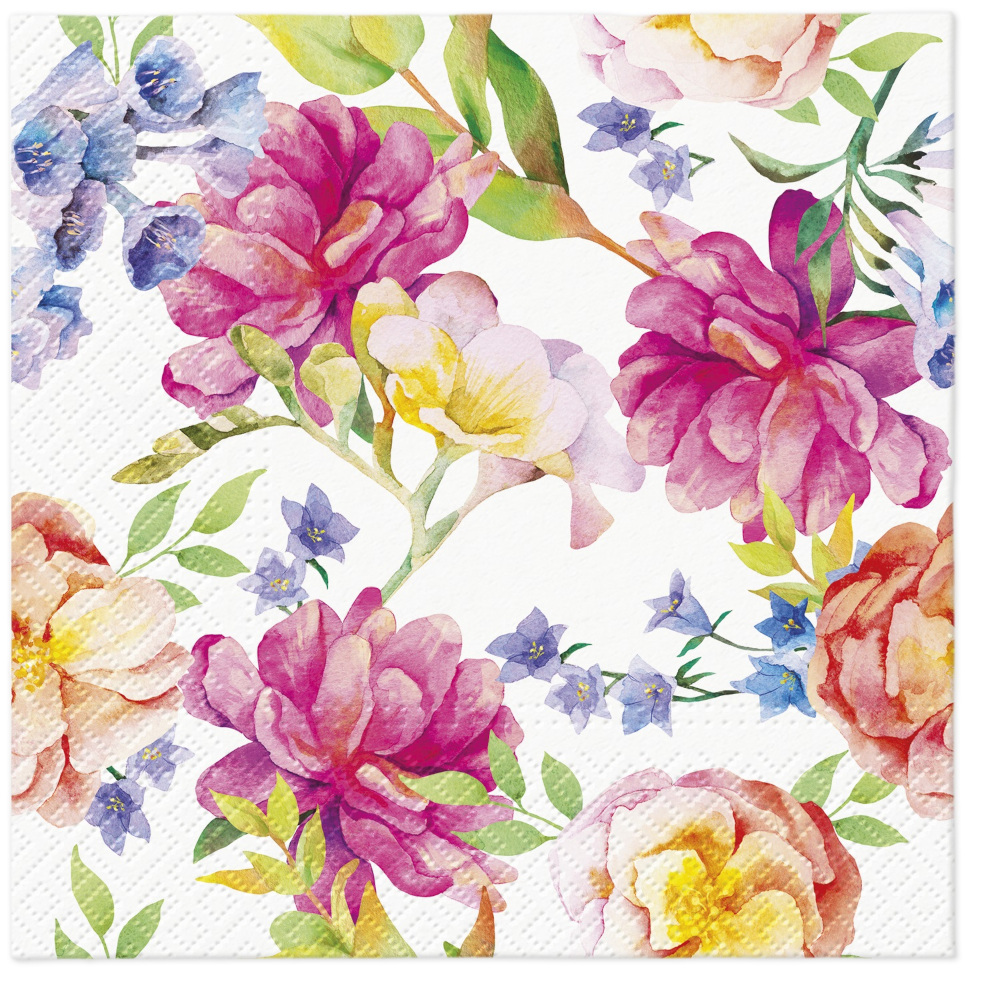 Ubrousky PAW Dekor L (20ks) Orchid with Peony