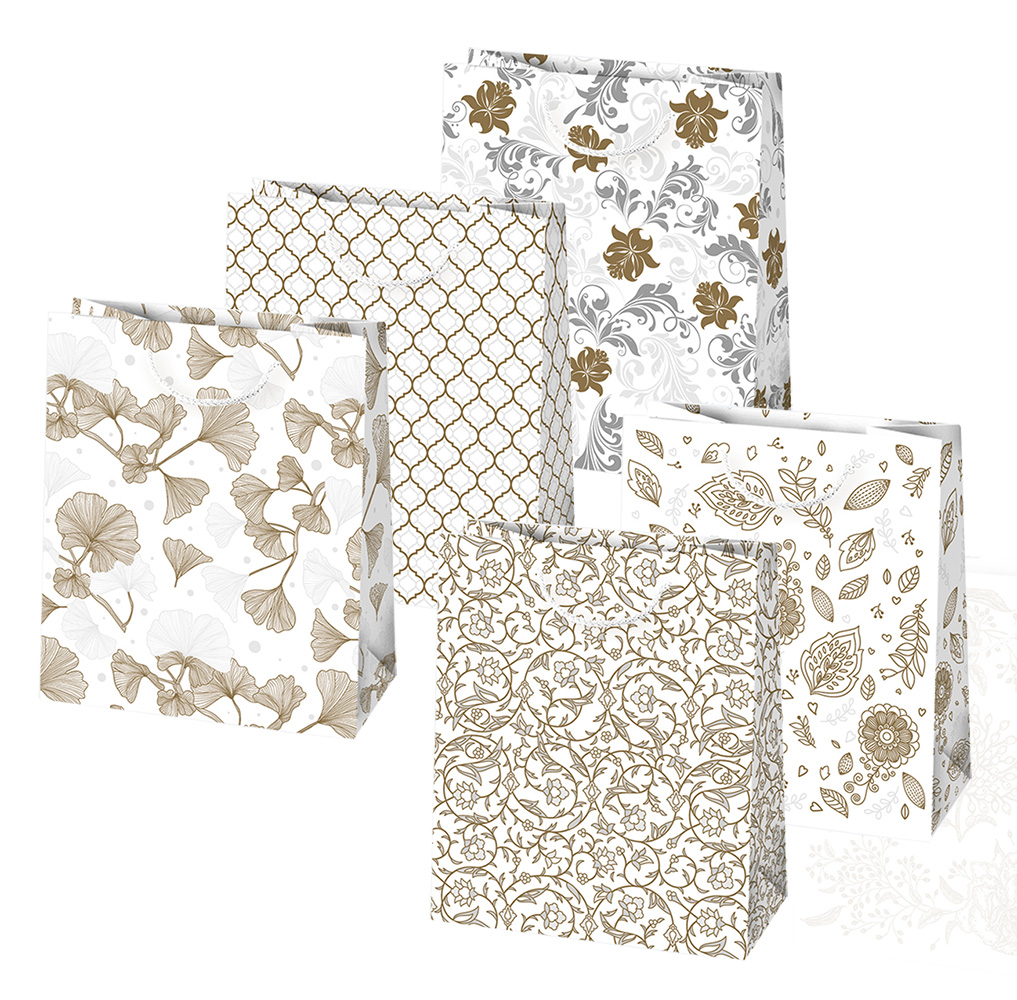 Papírová taška PM T4 sestava 106 s brokátem