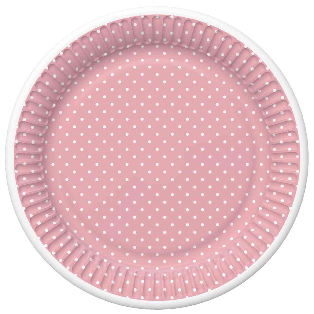 Papírový talíř velký - White Dots on Pink