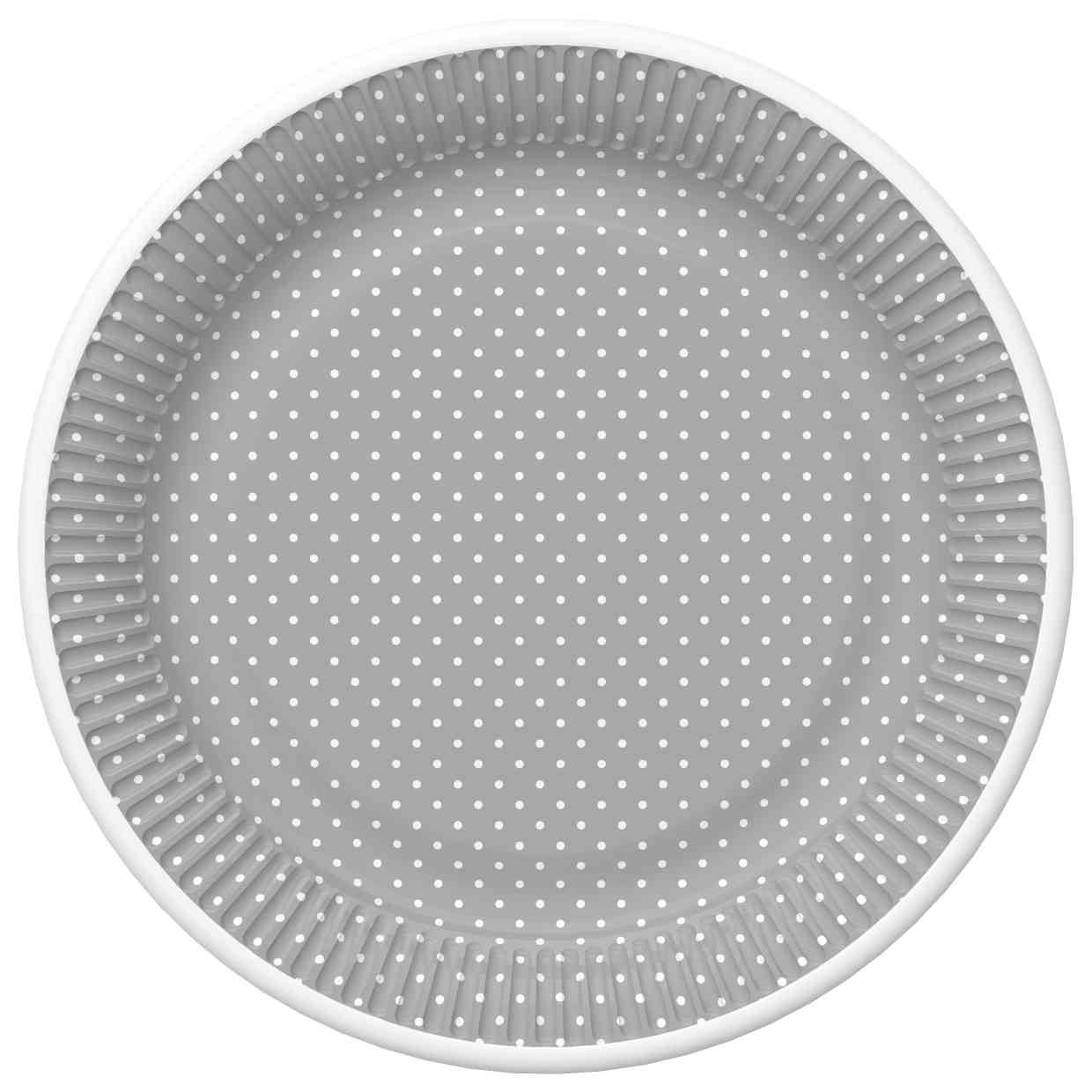 Papírový talíř velký - White Dots on Grey