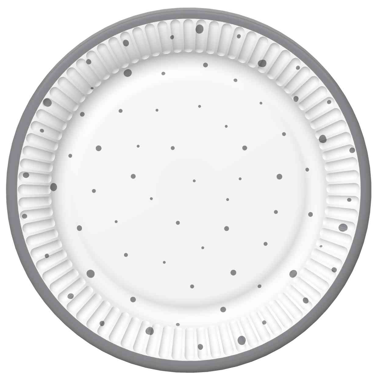 Papírový talíř velký - Ornament Silver